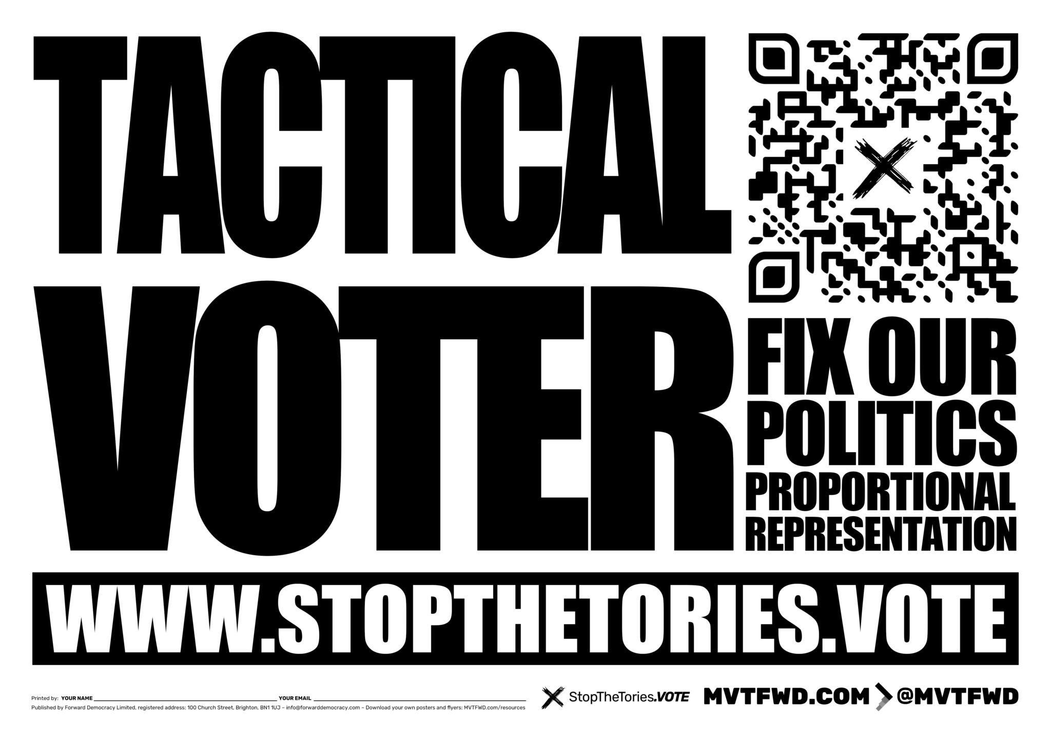 StopTheTories Tactical Voter horizontal poster